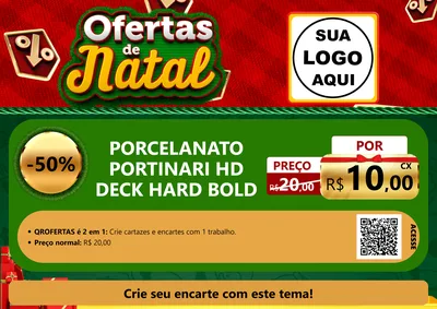 Modelo de Cartaz para Cartaz A4 Horizontal com o tema Ofertas de Natal para Pisos e revestimentos