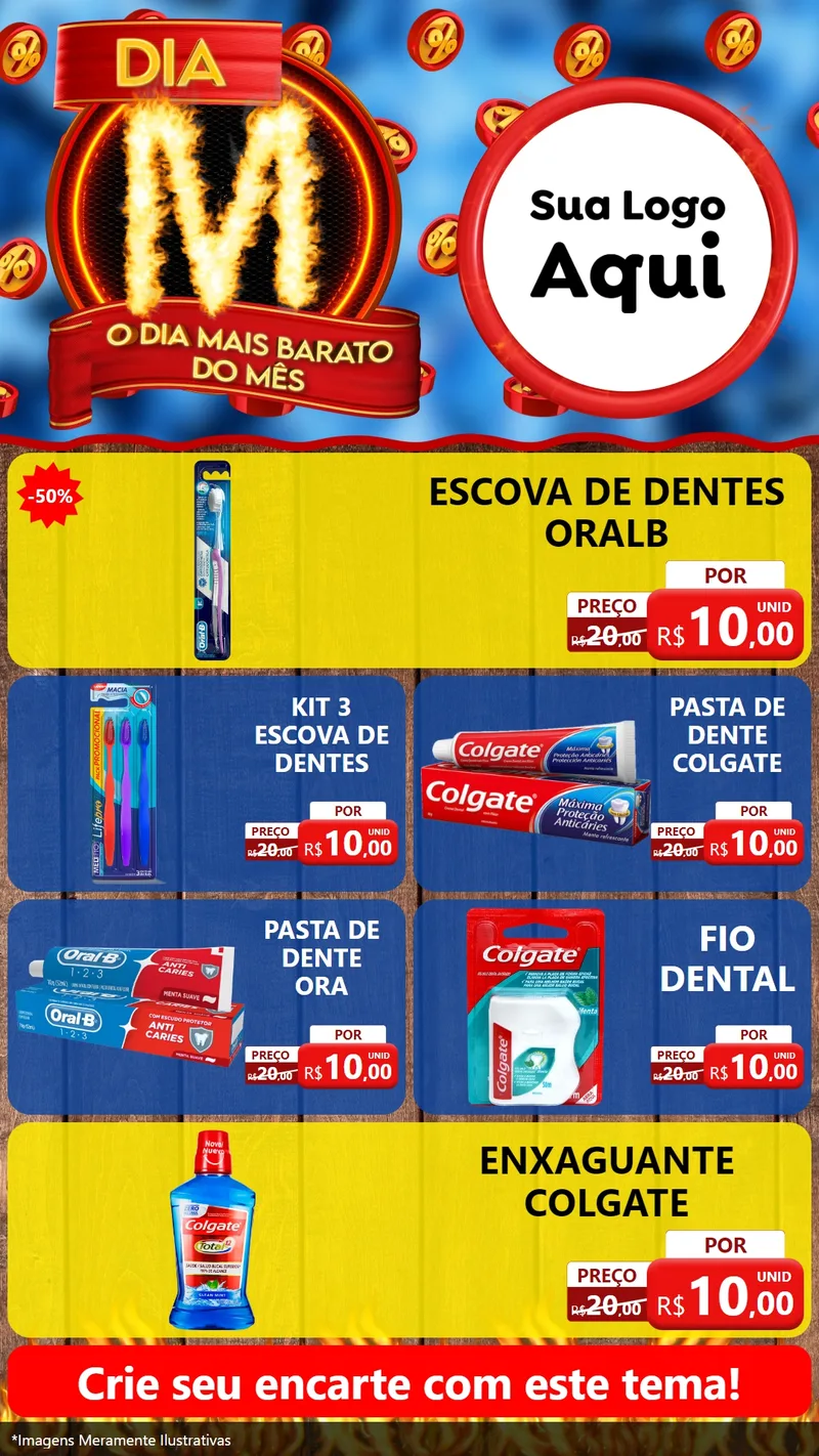 Modelo de TV para TV Vertical com o tema Dia M - O Dia Mais Barato Do Mês para Higiene Pessoal
