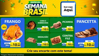 Modelo de TV para TV Horizontal com o tema Especial Semana do Brasil para Assados