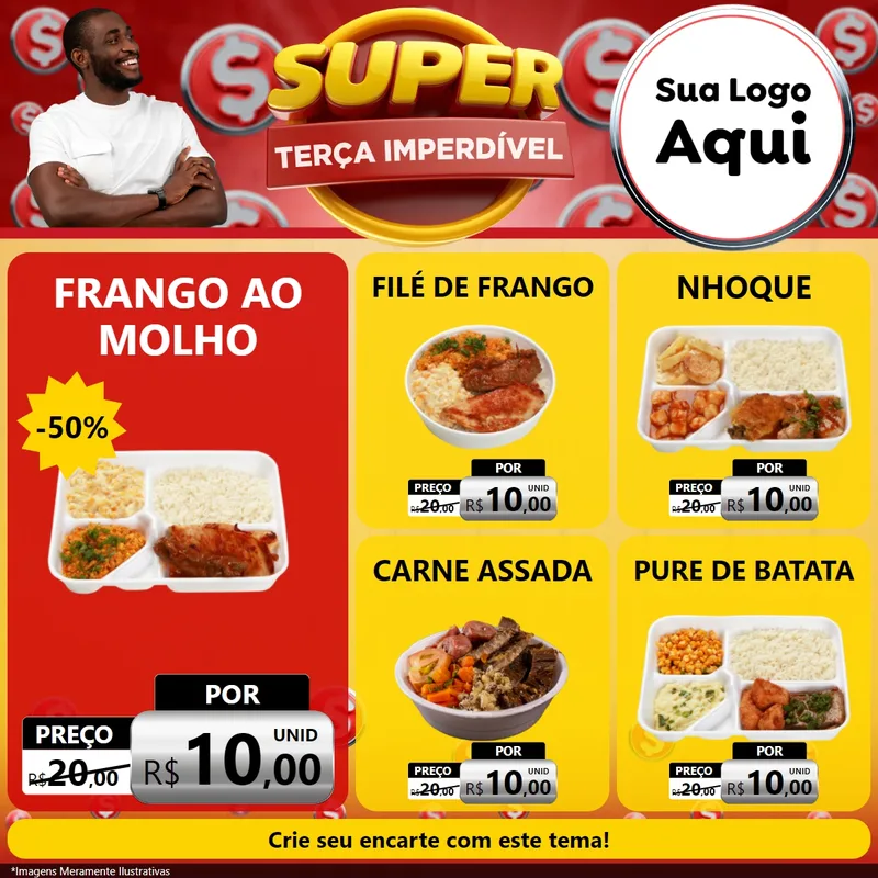Modelo de Rede Social para Feed Facebook com o tema Super Terça Imperdível para Restaurante