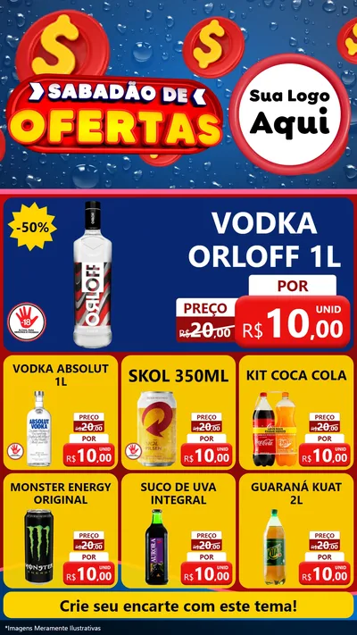 Modelo de Rede Social para Stories com o tema Sabadão de Ofertas para Distribuidora de bebidas