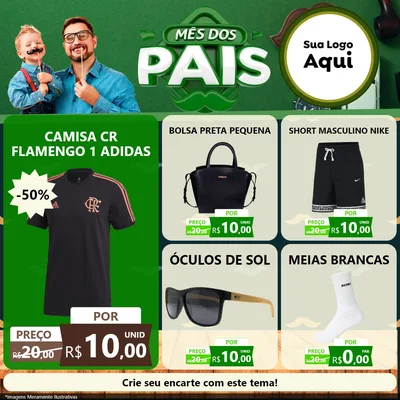 Modelo de Rede Social para Feed Facebook com o tema Mês dos Pais para Roupas e acessórios