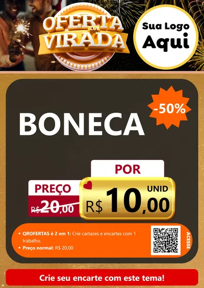 Modelo de Cartaz para Cartaz A4 Vertical com o tema Oferta da Virada para Brinquedos