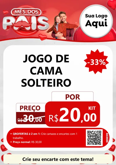Modelo de Cartaz para Cartaz A4 Vertical com o tema Mês dos Pais para Cama, Mesa e Banho
