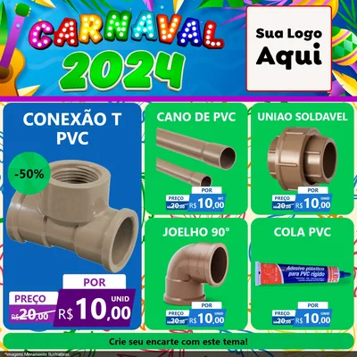 Modelo de Rede Social para Feed Facebook com o tema Carnaval 2027 para Tubos e conexões