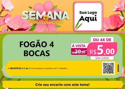 Modelo de Cartaz para Cartaz A4 Horizontal com o tema Semana da Primavera para Móveis e Eletro