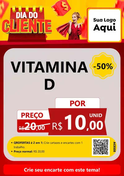 Modelo de Cartaz para Cartaz A4 Vertical com o tema Dia do Cliente para Farmácia