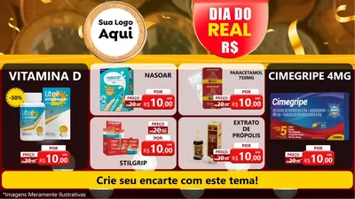 Modelo de TV para TV Horizontal com o tema Dia do Real para Farmácia