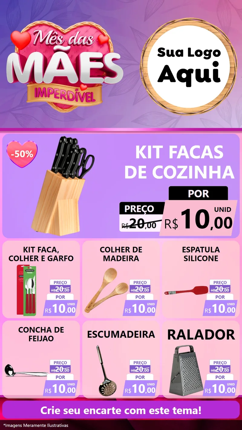 Modelo de Rede Social para Stories com o tema Mês das Mães Imperdível para Utilidades Domésticas