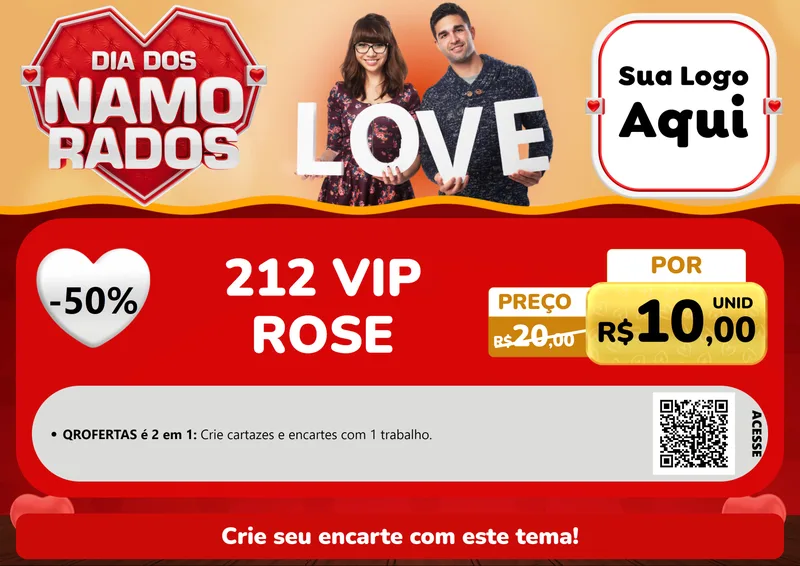 Modelo de Cartaz para Cartaz A4 Horizontal com o tema Dia dos Namorados para Perfumes