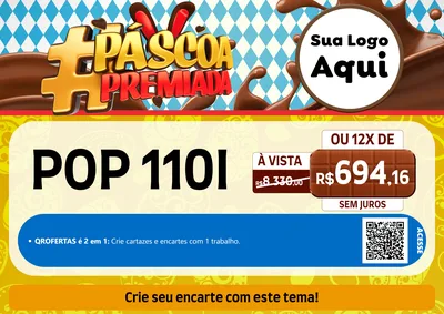 Modelo de Cartaz para Cartaz A4 Horizontal com o tema Páscoa Premiada para Concessionaria de Motos
