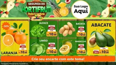 Modelo de TV para TV Horizontal com o tema Segunda do Hortifrúti para Hortifrúti