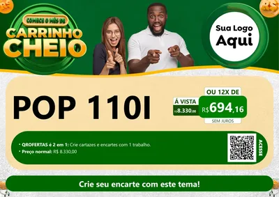 Modelo de Cartaz para Cartaz A4 Horizontal com o tema Carrinho Cheio para Concessionaria de Motos