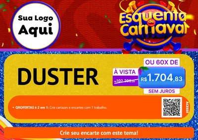 Modelo de Cartaz para Cartaz A4 Horizontal com o tema Esquenta de Carnaval para Concessionaria de Carros