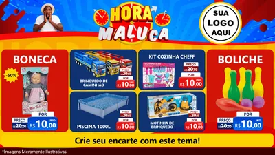 Modelo de TV para TV Horizontal com o tema Hora Maluca para Brinquedos