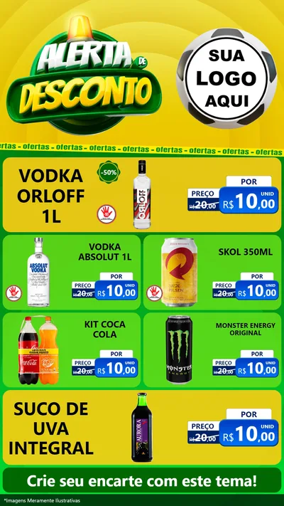 Modelo de TV para TV Vertical com o tema Alerta de Desconto para Distribuidora de bebidas