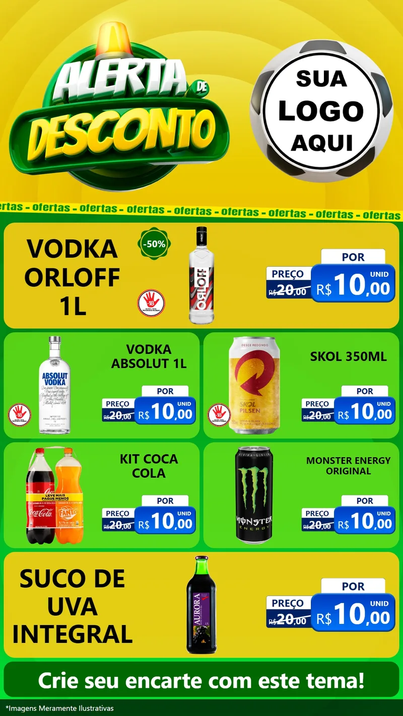 Modelo de TV para TV Vertical com o tema Alerta de Desconto para Distribuidora de bebidas