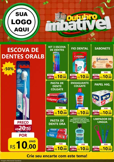 Modelo de Encarte para Encarte A4 Vertical com o tema Outubro Imbatível para Higiene Pessoal