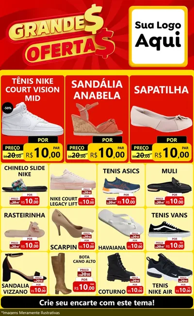 Modelo de Encarte para Encarte Grande com o tema Grandes Ofertas para Calçados