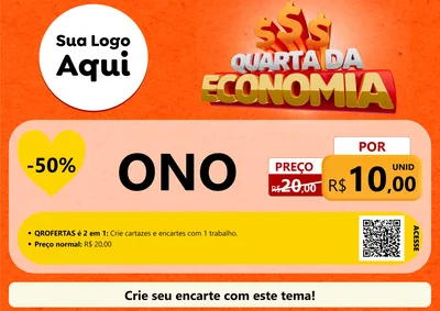 Modelo de Cartaz para Cartaz A4 Horizontal com o tema Quarta da Economia para Óticas