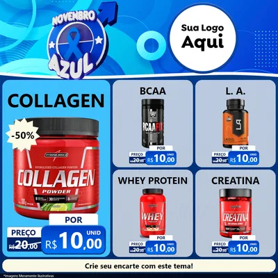 Modelo de Rede Social para Feed Facebook com o tema Novembro Azul para Suplementos alimentares