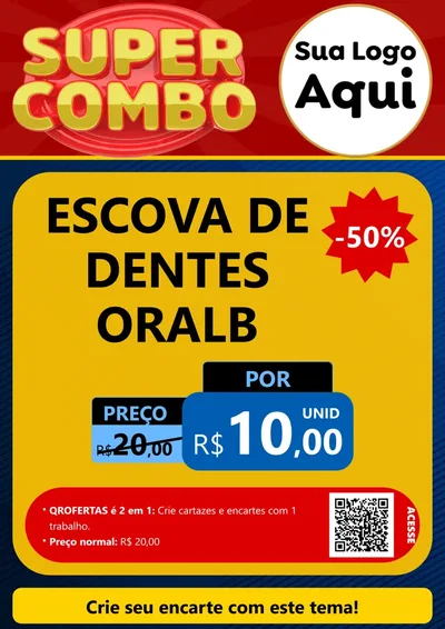 Modelo de Cartaz para Cartaz A4 Vertical com o tema Super Combo para Higiene Pessoal
