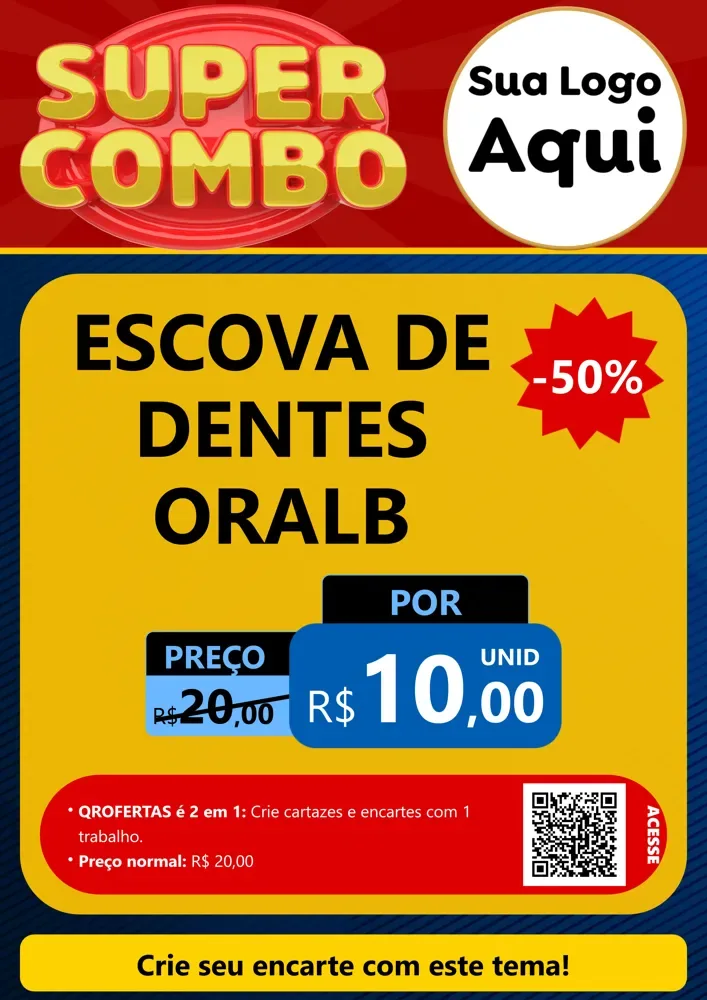 Modelo de Cartaz para Cartaz A4 Vertical com o tema Super Combo para Higiene Pessoal