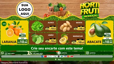 Modelo de TV para TV Horizontal com o tema Hortifrúti Promoção para Hortifrúti