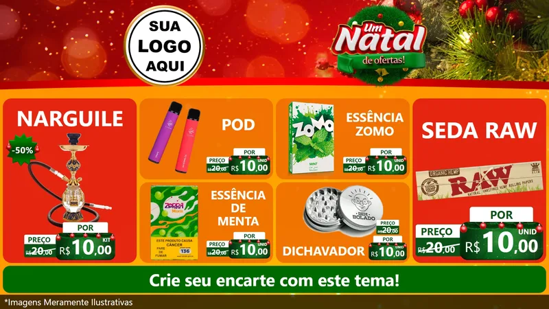 Modelo de TV para TV Horizontal com o tema Um Natal de Ofertas para Tabacaria