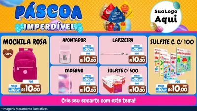 Modelo de TV para TV Horizontal com o tema Páscoa Imperdível para Papelaria