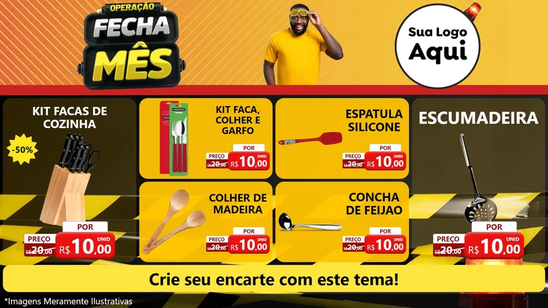 Modelo de TV para TV Horizontal com o tema Operação Fecha Mês para Utilidades Domésticas