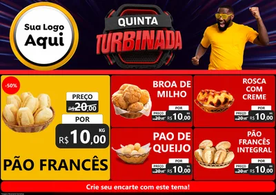 Modelo de Encarte para Encarte A4 Horizontal com o tema Quinta Turbinada para Padaria