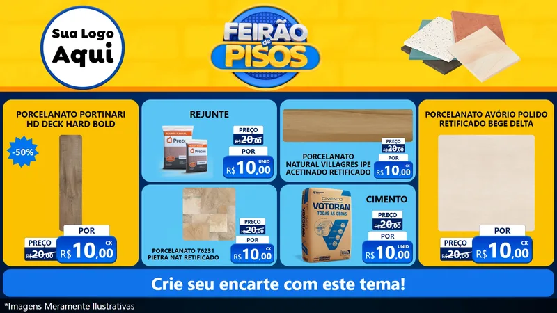 Modelo de TV para TV Horizontal com o tema Feirão de Pisos para Pisos e revestimentos