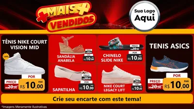 Modelo de TV para TV Horizontal com o tema Mais Vendidos para Calçados