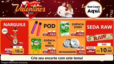 Modelo de TV para TV Horizontal com o tema Valentine's Day para Tabacaria