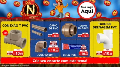 Modelo de TV para TV Horizontal com o tema Dia N - O Dia Mais Barato Do Mês para Tubos e conexões