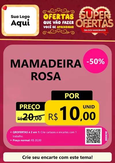 Modelo de Cartaz para Cartaz A4 Vertical com o tema Dia dos Namorados para Bebês