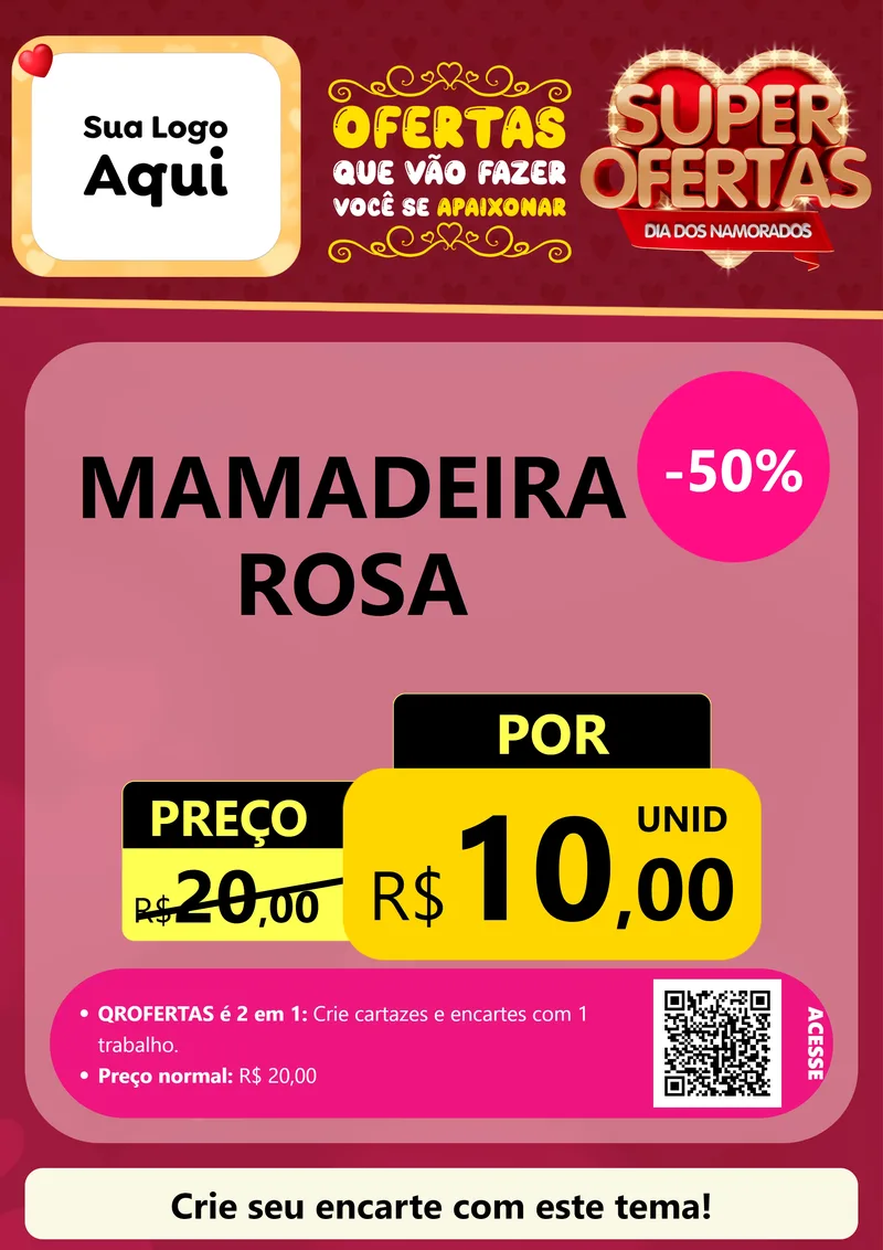 Modelo de Cartaz para Cartaz A4 Vertical com o tema Dia dos Namorados para Bebês