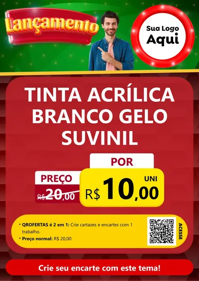 Modelo de Cartaz para Cartaz A4 Vertical com o tema Lançamento para Tintas e Ferramentas