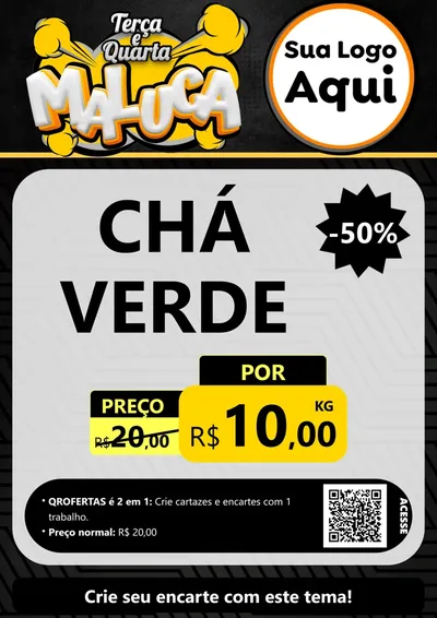 Modelo de Cartaz para Cartaz A4 Vertical com o tema Terça e Quarta Maluca para Produtos Naturais