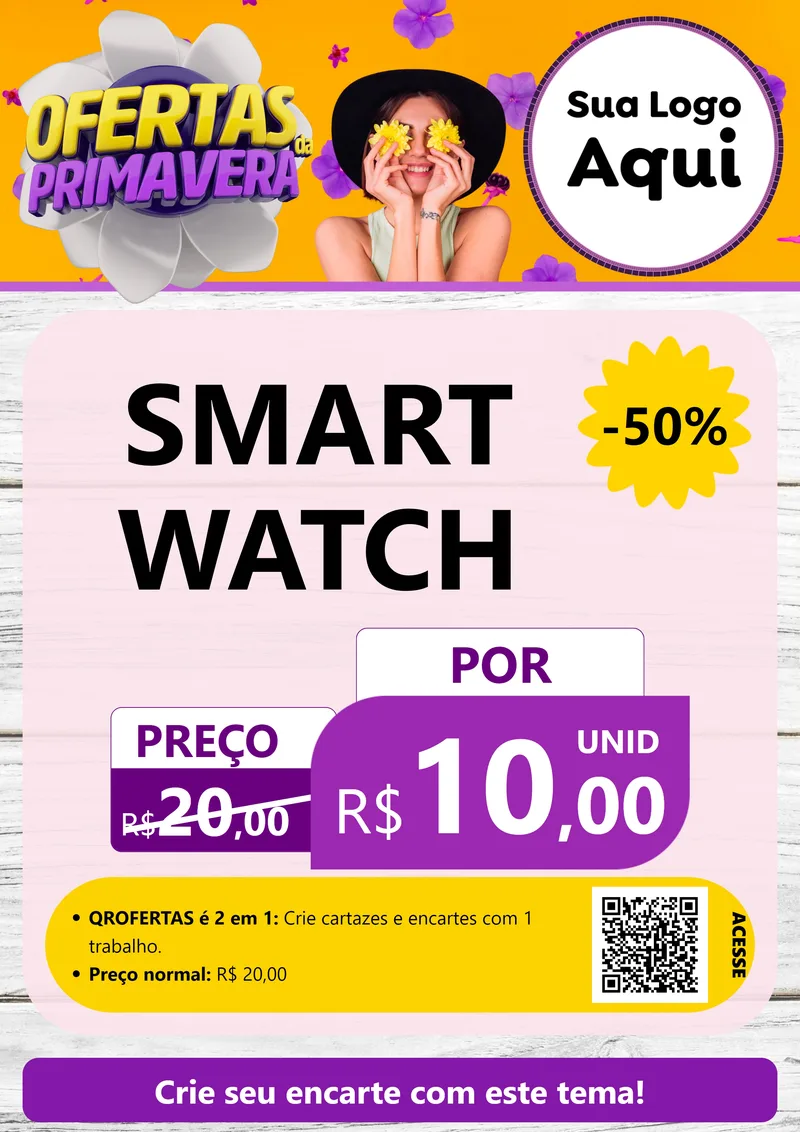 Modelo de Cartaz para Cartaz A4 Vertical com o tema Ofertas Da Primavera para Informática