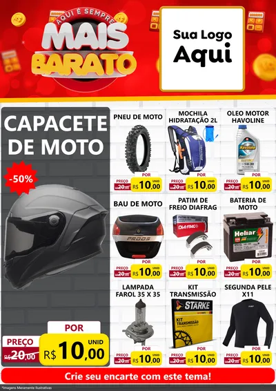 Modelo de Encarte para Encarte A4 Vertical com o tema Mais Barato para Moto peças