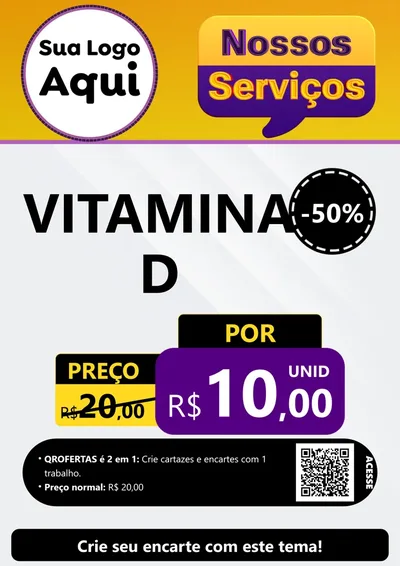 Modelo de Cartaz para Cartaz A4 Vertical com o tema Nossos Serviços para Farmácia