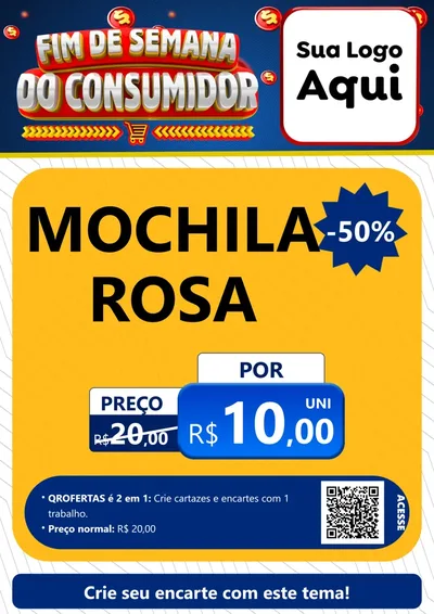 Modelo de Cartaz para Cartaz A4 Vertical com o tema Fim de Semana do Consumidor para Papelaria