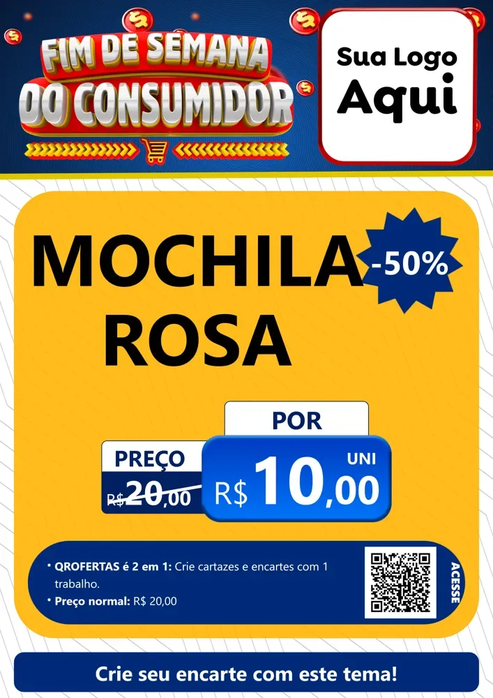 Modelo de Cartaz para Cartaz A4 Vertical com o tema Fim de Semana do Consumidor para Papelaria