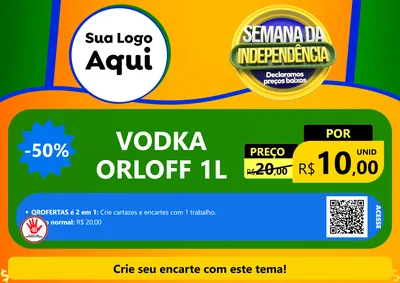 Modelo de Cartaz para Cartaz A4 Horizontal com o tema Semana da Independência Declaramos Preços Baixos para Distribuidora de bebidas
