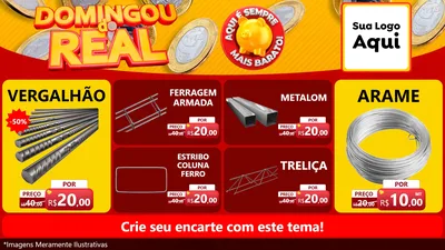 Modelo de TV para TV Horizontal com o tema Domingou do Real para Ferragens