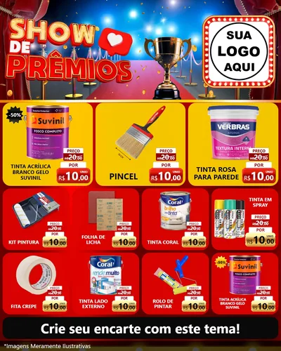 Modelo de Rede Social para Feed Instagram com o tema Show de Prêmios para Tintas e Ferramentas