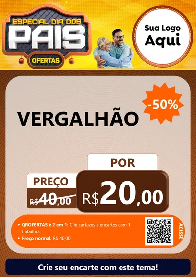 Modelo de Cartaz para Cartaz A4 Vertical com o tema Especial Dia dos Pais para Ferragens