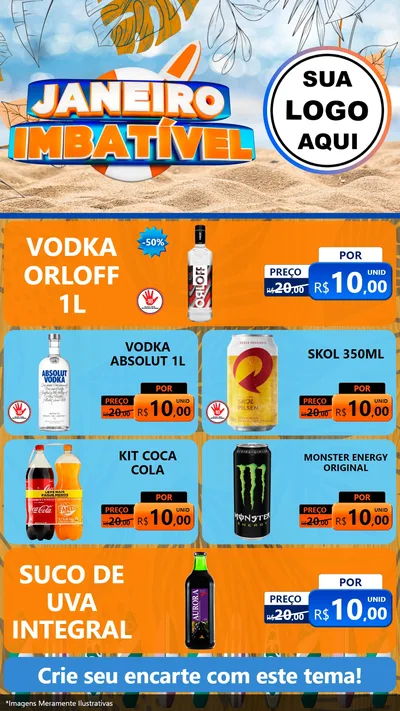 Modelo de TV para TV Vertical com o tema Janeiro Imbatível para Distribuidora de bebidas